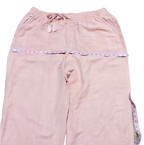 Lane Bryant Womens Pink Pull on Elastic waistband linen Pants - Picture 11 of 13